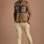 Camel Brown Hunt in Style Shirt | Premium Men's Sportswear | Classic Outdoor Design | Comfortable Cotton Fabric | Size 36-44